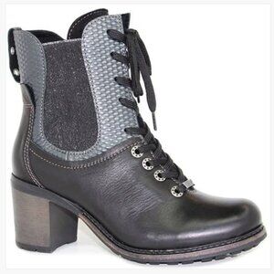 Dromedaris Hayley Women's Black Leather/Metallic Boots UK Size 41(US 10.5-11)